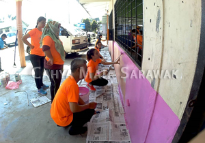 Brightly painted walls for Community Hall by CMSQ