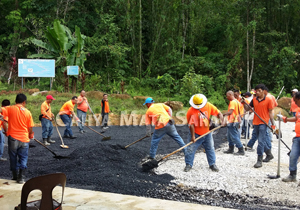 New tar-sealed carpark for visitors on the trail of Mount Serumbu