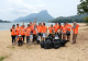 Doing their bit for the environment at Pasir Pandak Beach