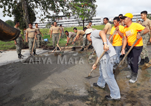 Army Kids get new futsal court together with CMS Concrete Products